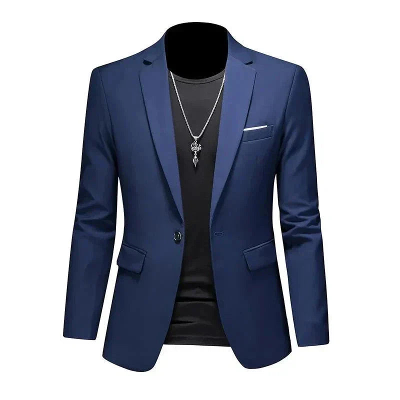 Blazer Masculino Esporte Fino Liso TERNO006 G4 Sr Aflha Azul marinho P 