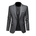 Blazer Masculino Esporte Fino Liso TERNO006 G4 Sr Aflha Cinza escuro P 