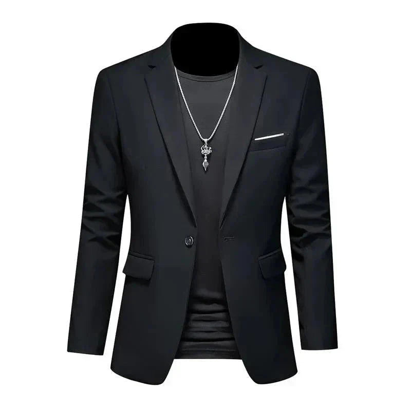 Blazer Masculino Esporte Fino Liso TERNO006 G4 Sr Aflha Preto P 