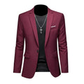 Blazer Masculino Esporte Fino Liso TERNO006 G4 Sr Aflha Vinho vermelho P 