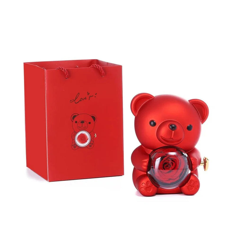 Urso Porta-Joias Giratório com Colar Corações Personalizados